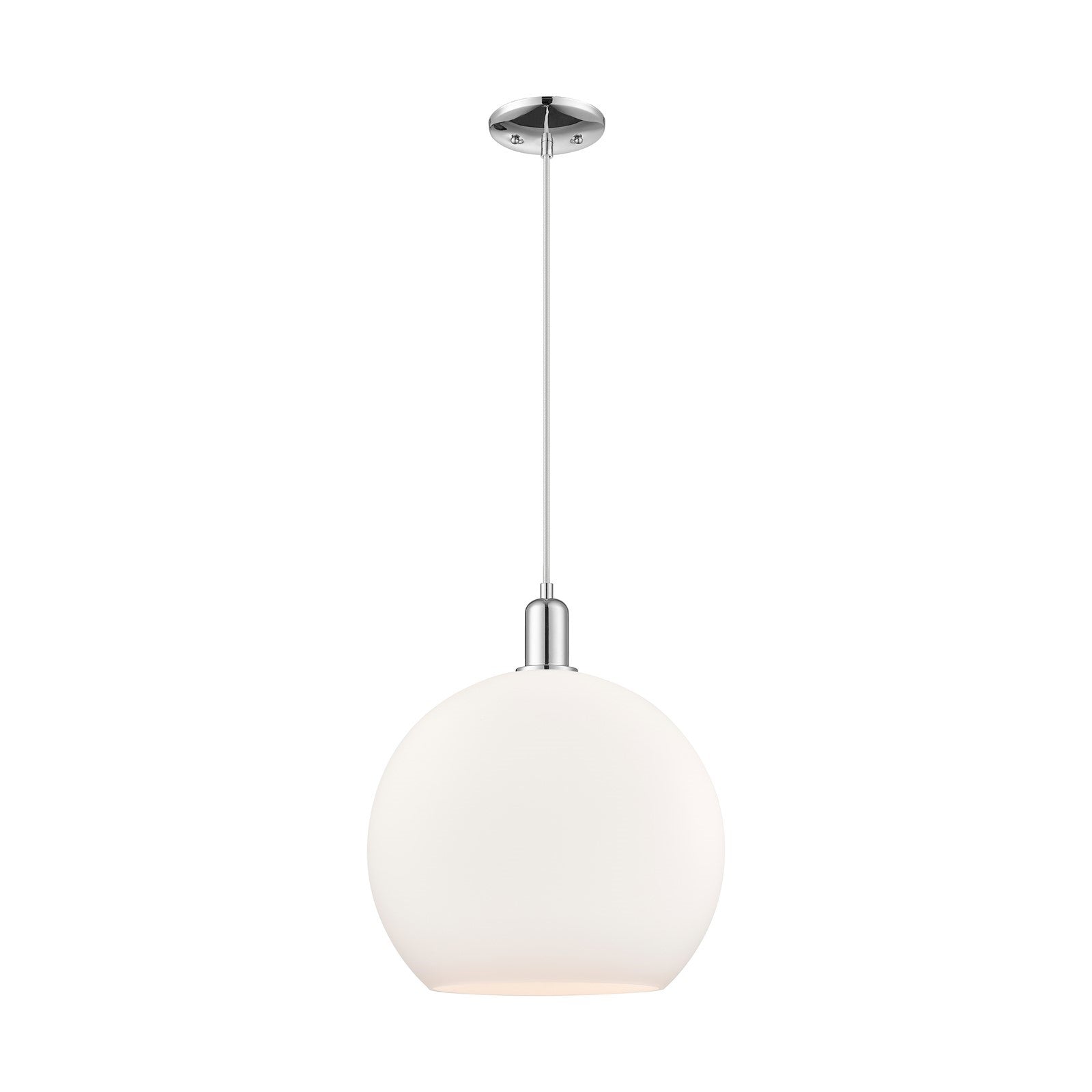 Innovations Athens 14in 1-Light Mini Pendant | Industrial Polished Chrome and Matte White Glass | Kitchen Island & Dining Room | Model 716-1P-PC-G121-14