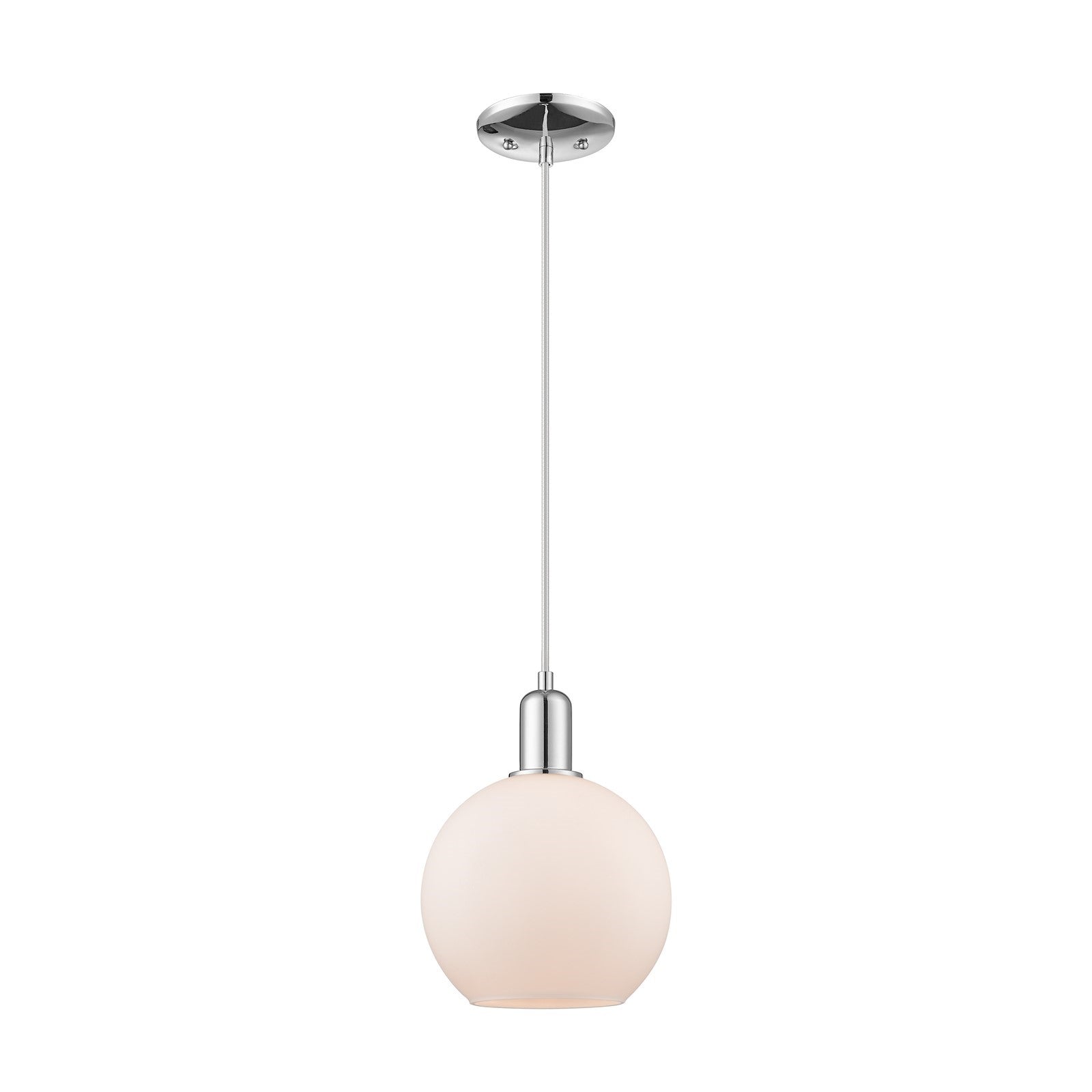Innovations Athens 8in 1-Light Mini Pendant | Industrial Polished Chrome Steel and Matte White Glass | Kitchen Island & Dining | Model 716-1P-PC-G121-8