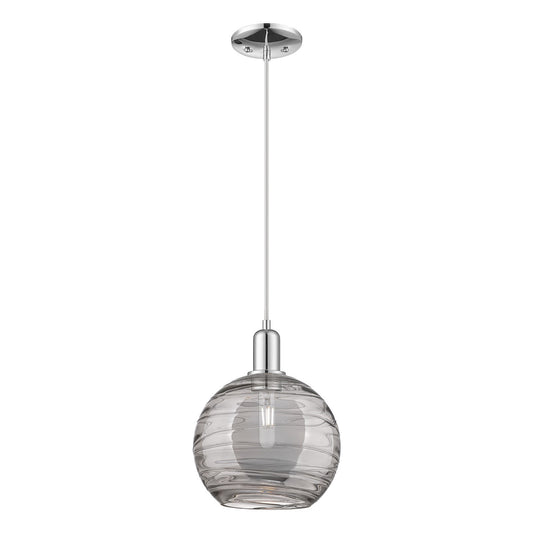 Innovations Athens Deco Swirl 10in 1-Light Mini Pendant | Industrial Polished Chrome and Clear Glass | Kitchen Island & | Model 716-1P-PC-G1213-10CL