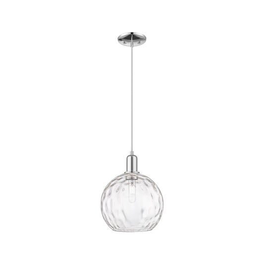 Innovations Athens Water Glass 10in 1-Light Mini Pendant | Industrial Polished Chrome and Clear Glass | Kitchen Island & Dining | Model 716-1P-PC-G1215-10