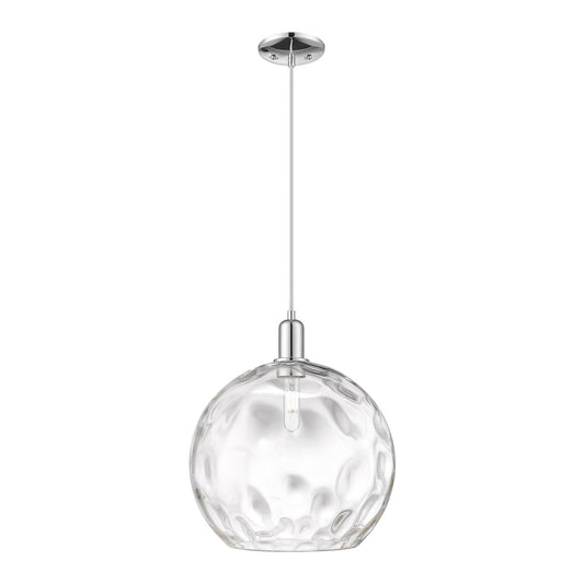 Innovations Athens Water Glass 13in 1-Light Mini Pendant | Industrial Polished Chrome and Clear Glass | Kitchen Island & Dining | Model 716-1P-PC-G1215-14