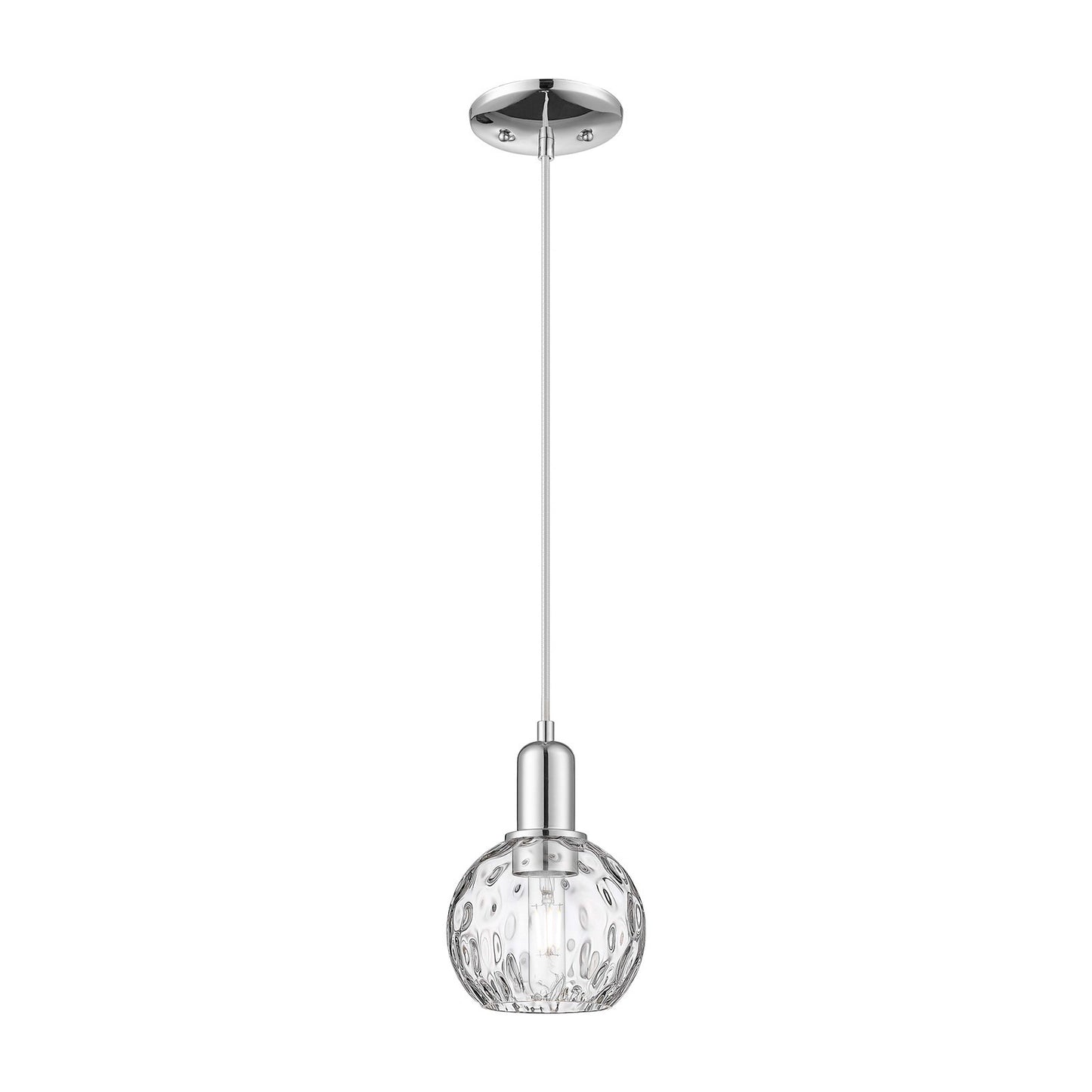 Innovations Athens 6in 1-Light Mini Pendant | Industrial Polished Chrome and Clear Water Glass | Kitchen Island & Breakfast Nook | Model 716-1P-PC-G1215-6