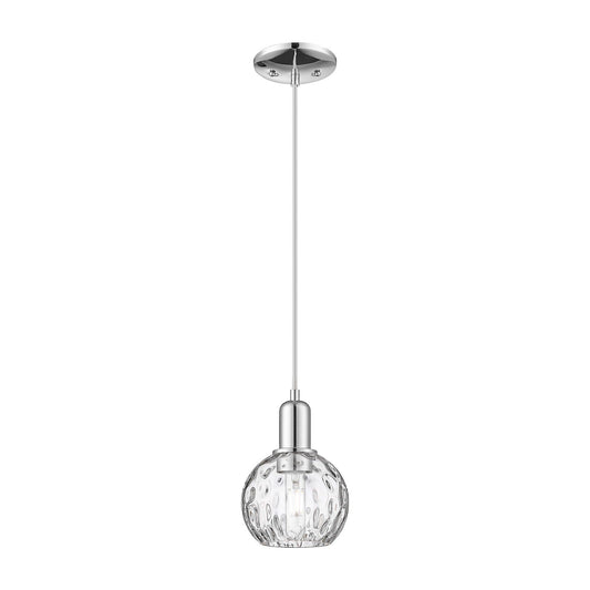 Innovations Athens 6in 1-Light Mini Pendant | Industrial Polished Chrome and Clear Water Glass | Kitchen Island & Breakfast Nook | Model 716-1P-PC-G1215-6