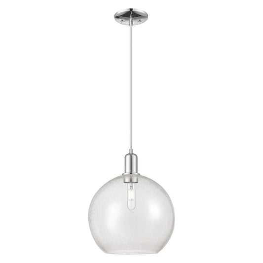 Innovations Athens 12in 1-Light Mini Pendant | Industrial Polished Chrome Steel and Seedy Glass | Kitchen Island & Dining Room | Model 716-1P-PC-G124-12