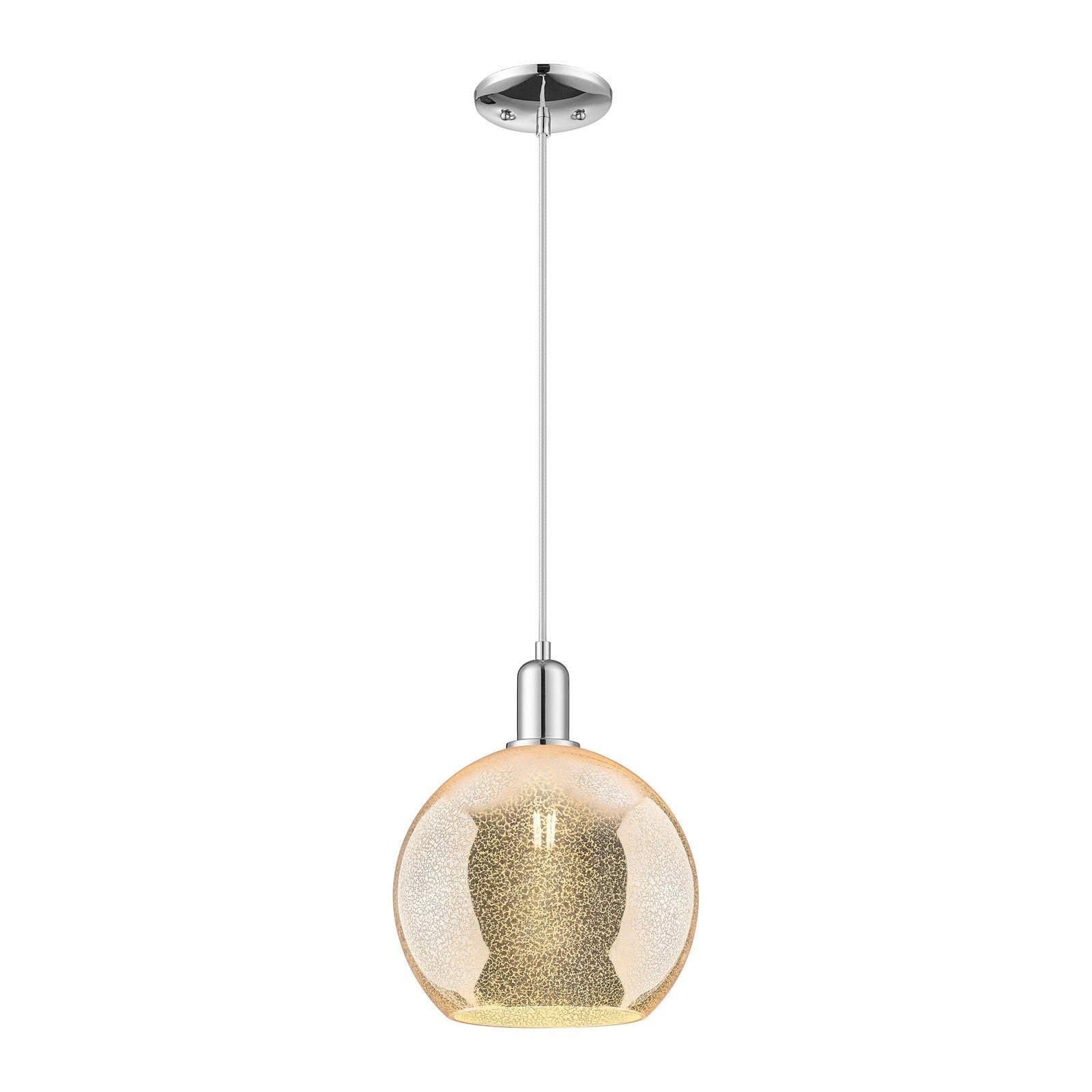 Innovations Athens 10in 1-Light Mini Pendant | Industrial Polished Chrome and Mercury Glass | Kitchen Island & Dining Room | 10 | Model 716-1P-PC-G128-10