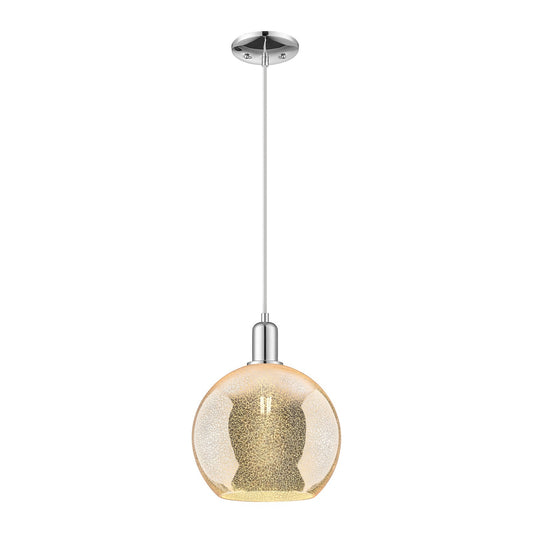 Innovations Athens 10in 1-Light Mini Pendant | Industrial Polished Chrome and Mercury Glass | Kitchen Island & Dining Room | 10 | Model 716-1P-PC-G128-10