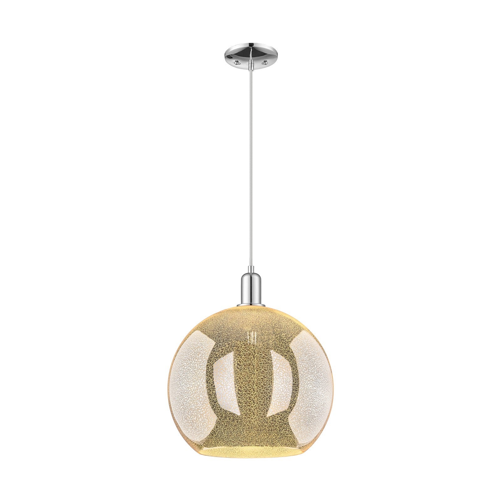 Innovations Athens 14in 1-Light Mini Pendant | Industrial Polished Chrome and Mercury Glass | Kitchen Island & Dining Room | Model 716-1P-PC-G128-14