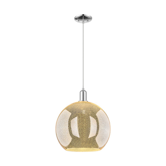Innovations Athens 14in 1-Light Mini Pendant | Industrial Polished Chrome and Mercury Glass | Kitchen Island & Dining Room | Model 716-1P-PC-G128-14