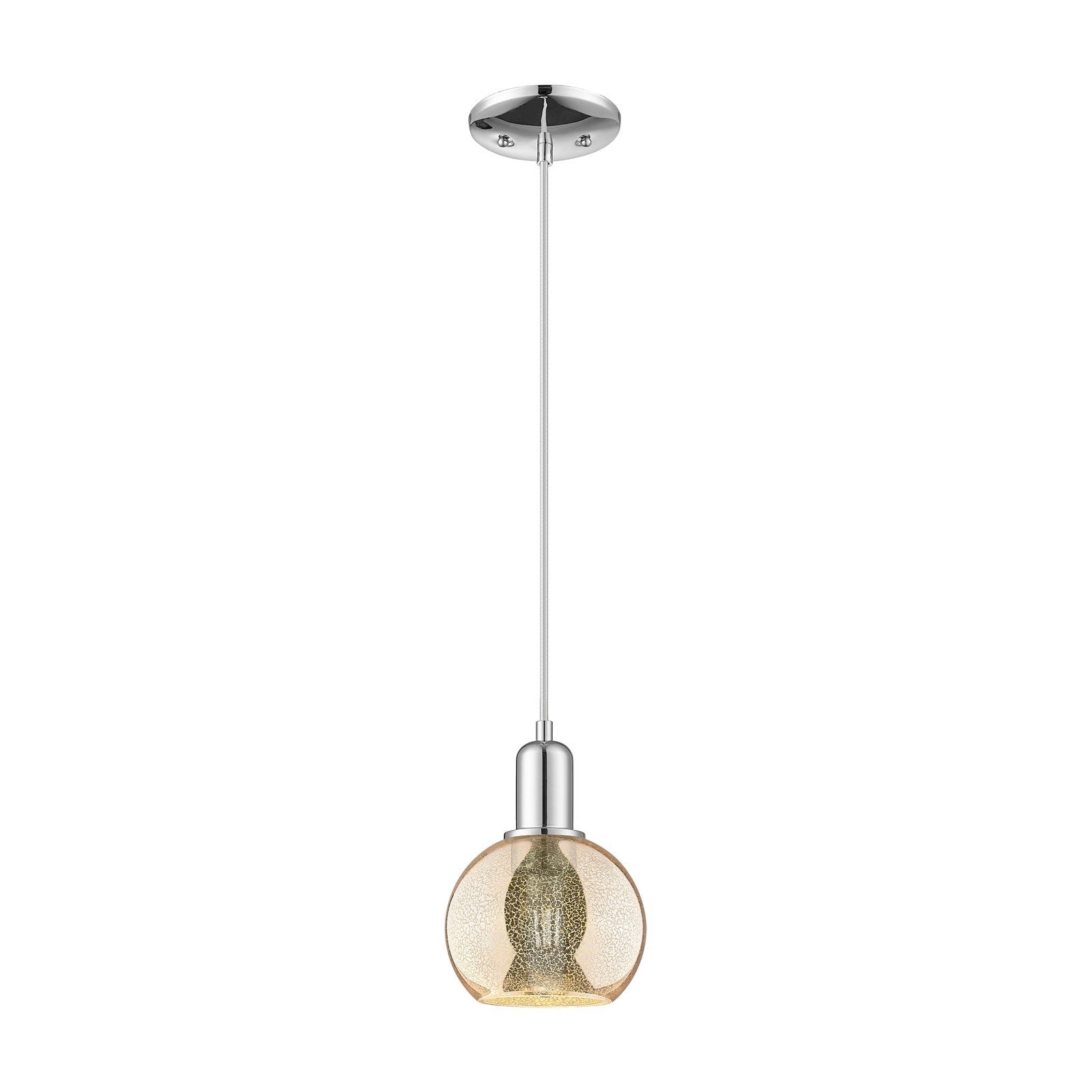 Innovations Athens 6in 1-Light Mini Pendant | Industrial Polished Chrome Steel and Mercury Glass | Kitchen Island & Dining Room | Model 716-1P-PC-G128-6