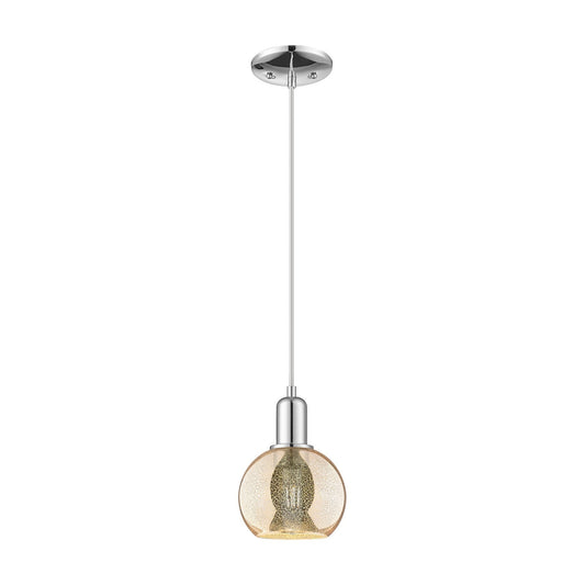 Innovations Athens 6in 1-Light Mini Pendant | Industrial Polished Chrome Steel and Mercury Glass | Kitchen Island & Dining Room | Model 716-1P-PC-G128-6