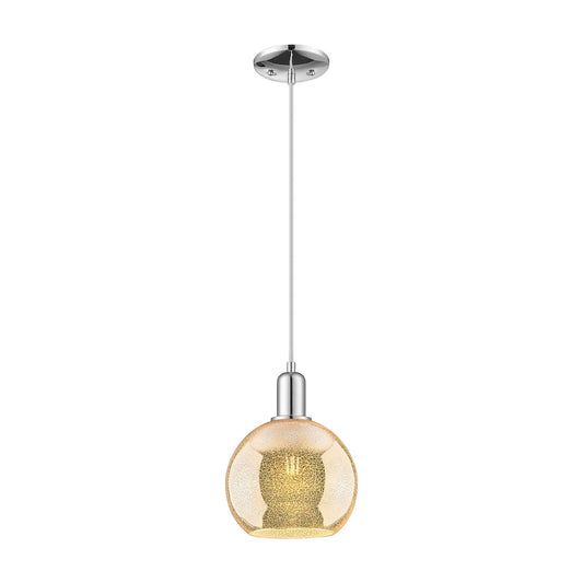 Innovations Athens 8in 1-Light Mini Pendant | Industrial Polished Chrome and Mercury Glass | Kitchen Island & Dining Room | 8 x 8 | Model 716-1P-PC-G128-8