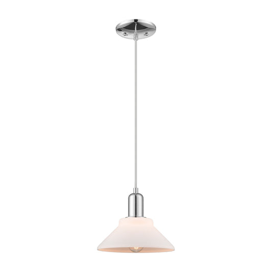 Innovations Orwell 8in 1-Light Mini Pendant | Industrial Polished Chrome and Matte White Glass | Kitchen Island & Dining Room | Model 716-1P-PC-G131