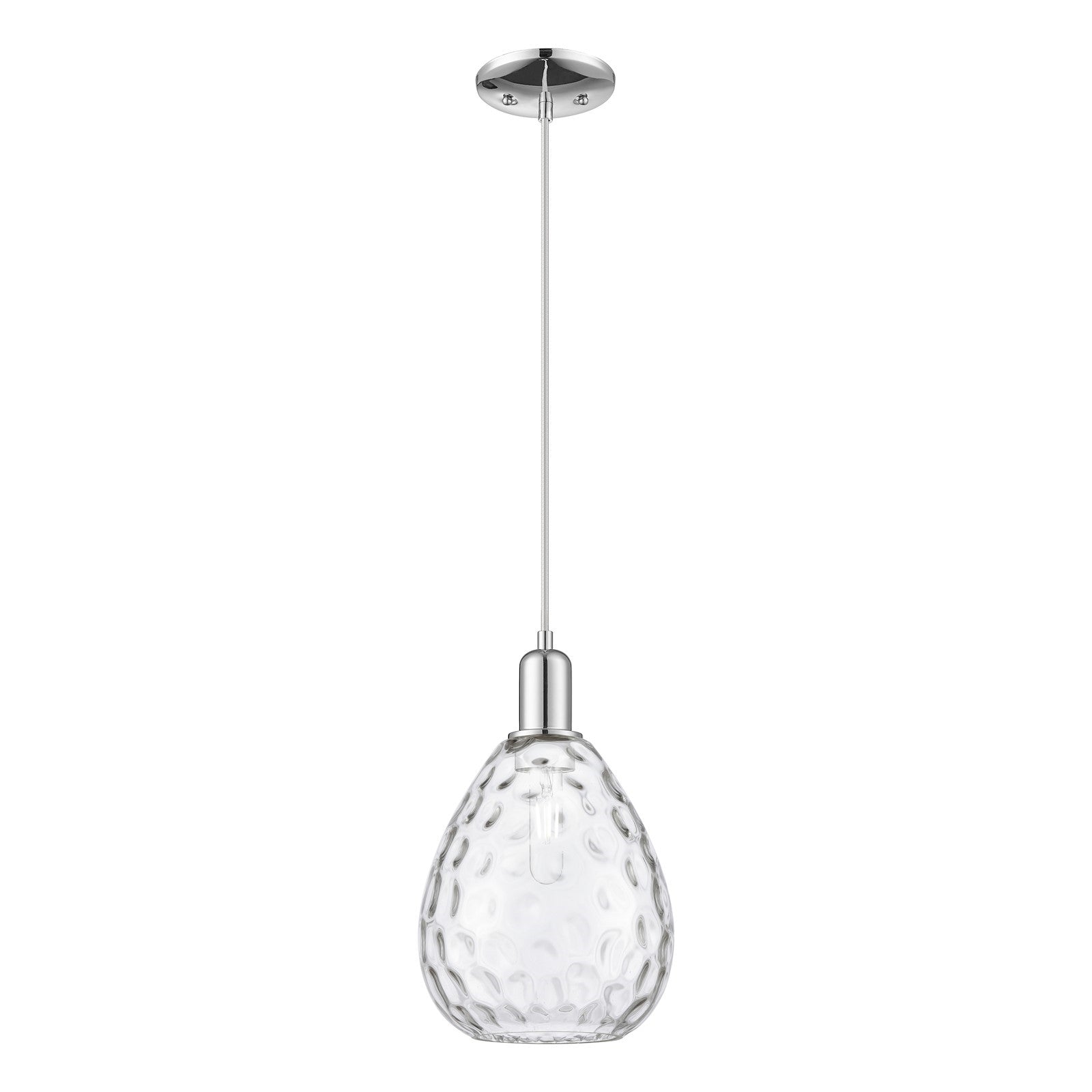 Innovations Waverly 8in 1-Light Mini Pendant | Industrial Polished Chrome and Clear Glass | Kitchen Island & Dining Room | 8 x 8 x | Model 716-1P-PC-G372