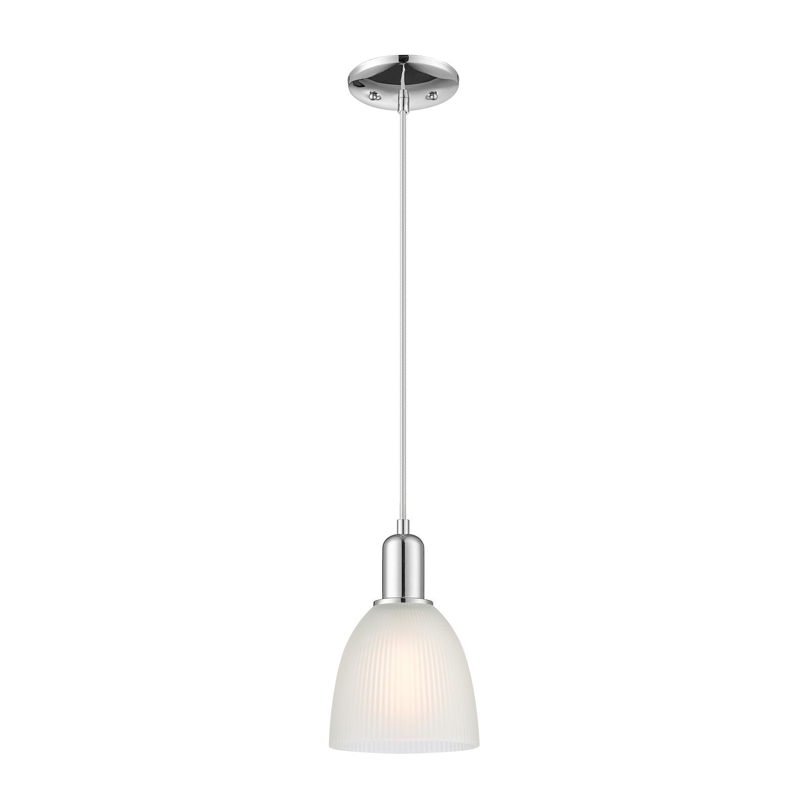 Innovations Castile 6in 1-Light Mini Pendant | Industrial Polished Chrome Steel and White Glass | Kitchen Island & Dining Room | 6 | Model 716-1P-PC-G381