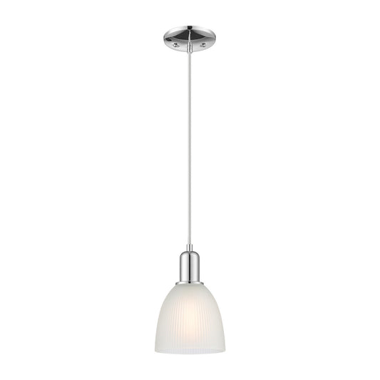 Innovations Castile 6in 1-Light Mini Pendant | Industrial Polished Chrome Steel and White Glass | Kitchen Island & Dining Room | 6 | Model 716-1P-PC-G381