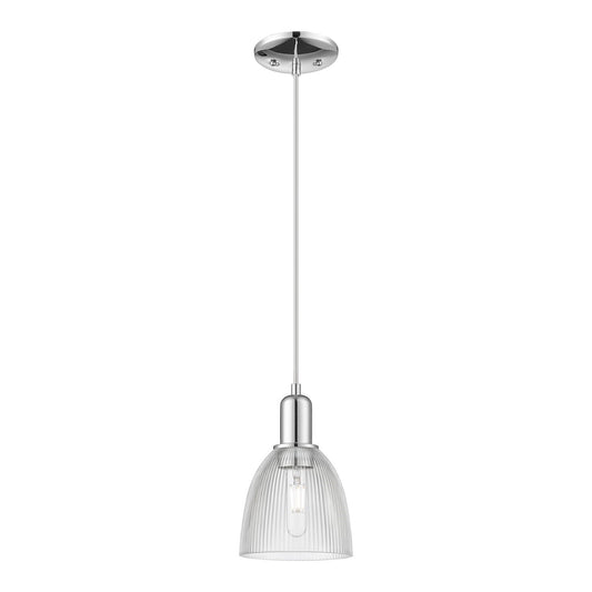 Innovations Castile 6in 1-Light Mini Pendant | Industrial Polished Chrome Steel and Clear Glass | Kitchen Island & Dining Room | Model 716-1P-PC-G382