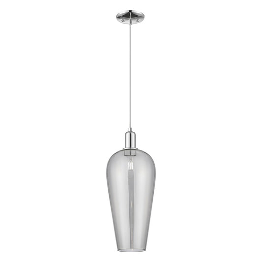 Innovations Chelsea 1Lt 8" Cord Mini Pendant, Chrome/Smoke - 716-1P-PC-G456-8SM
