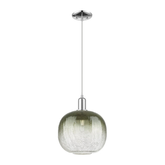 Innovations Brookhaven Sphere 10.5in 1-Light Mini Pendant | Industrial Polished Chrome and Slate Glass | Kitchen Island & | Model 716-1P-PC-G481-10SL