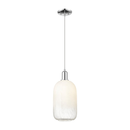 Innovations Brookhaven Cloche 7in 1-Light Mini Pendant | Industrial Polished Chrome and Opal Glass | Kitchen Island & Dining | Model 716-1P-PC-G482-7OP