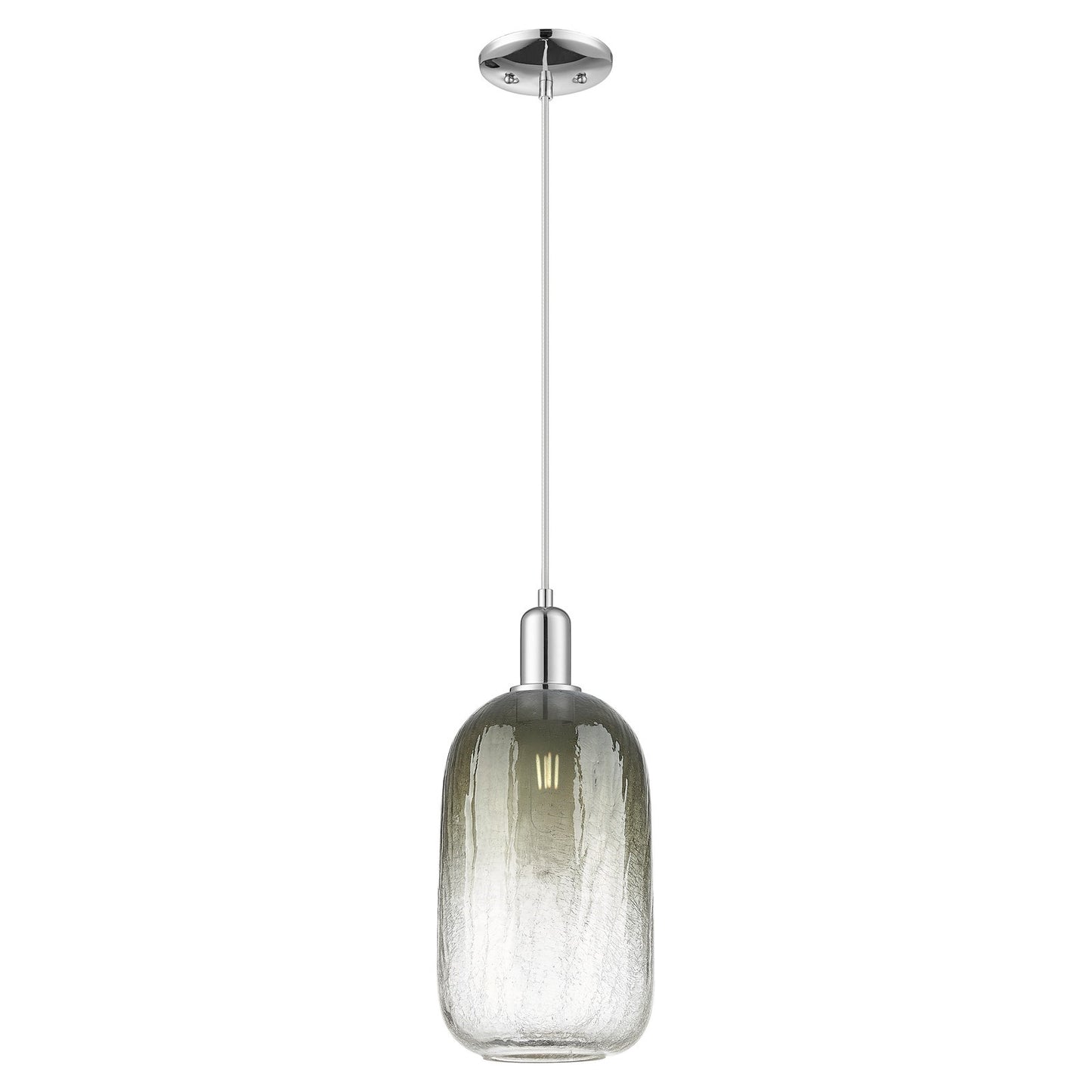 Innovations Brookhaven Cloche 7in 1-Light Mini Pendant | Industrial Polished Chrome and Slate Glass | Kitchen Island & Dining | Model 716-1P-PC-G482-7SL