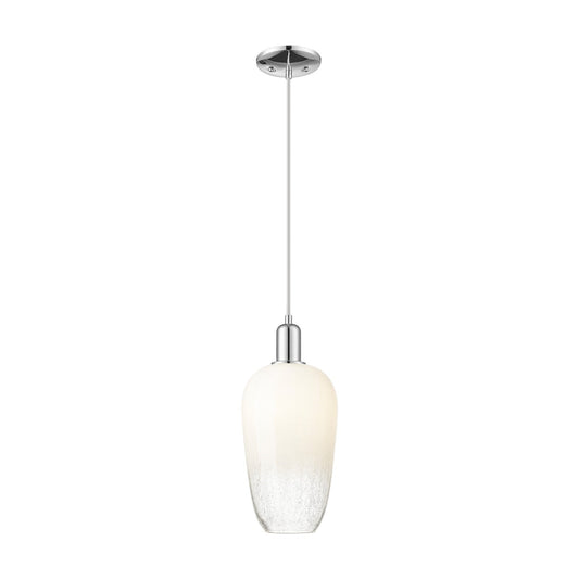 Innovations Brookhaven Flute 7in 1-Light Mini Pendant | Industrial Polished Chrome and Opal Glass | Kitchen Island & Dining | Model 716-1P-PC-G484-7OP