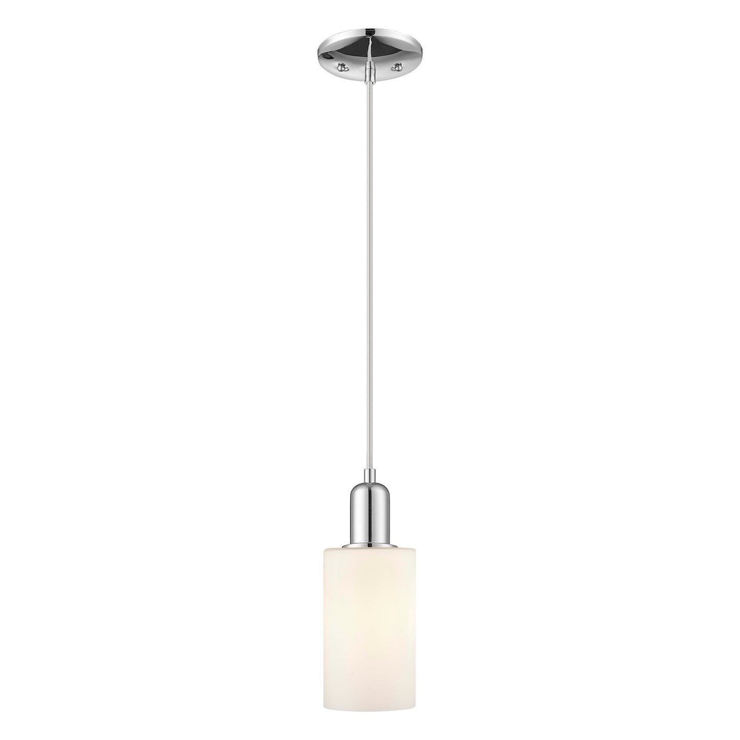 Innovations Clymer 4in 1-Light Mini Pendant | Industrial Polished Chrome and Matte White Glass | Kitchen Island & Dining Room | Model 716-1P-PC-G801