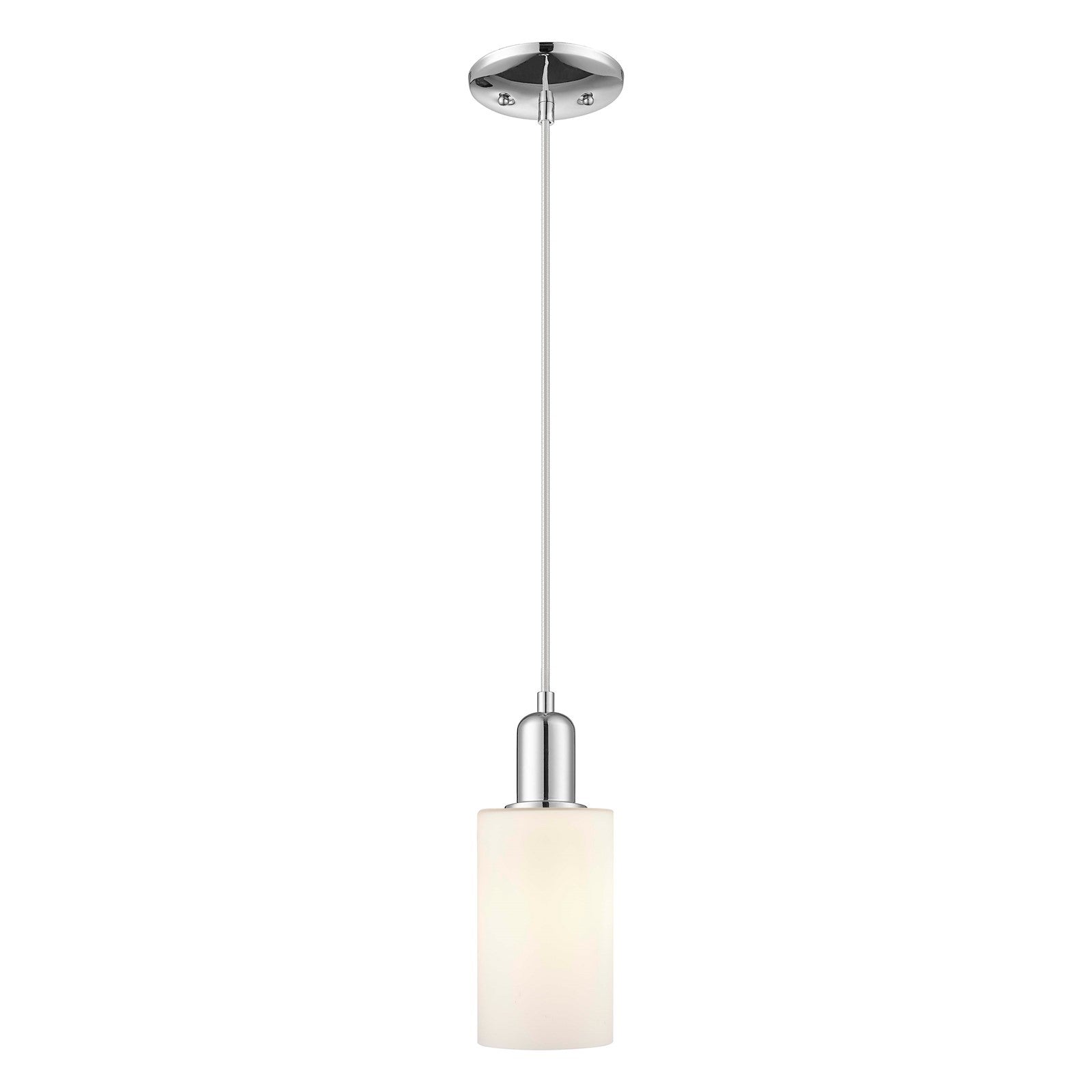 Innovations Clymer 4in 1-Light Mini Pendant | Industrial Polished Chrome and Matte White Glass | Kitchen Island & Dining Room | Model 716-1P-PC-G801