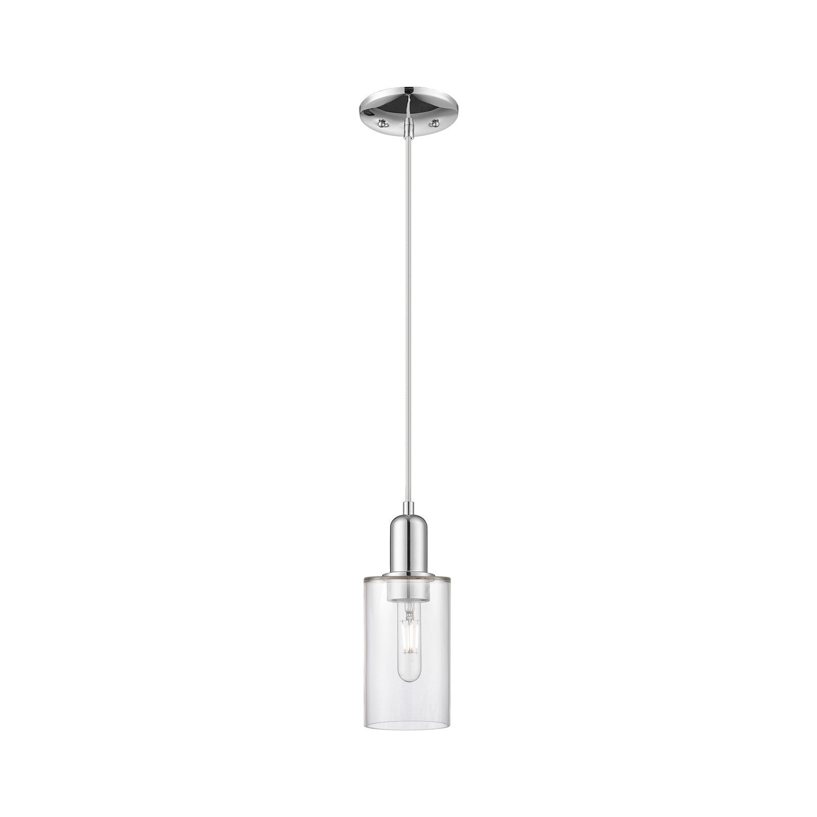 Innovations Clymer 4in 1-Light Mini Pendant | Industrial Polished Chrome and Clear Glass | Kitchen Island & Dining Room | 3.88 x | Model 716-1P-PC-G802
