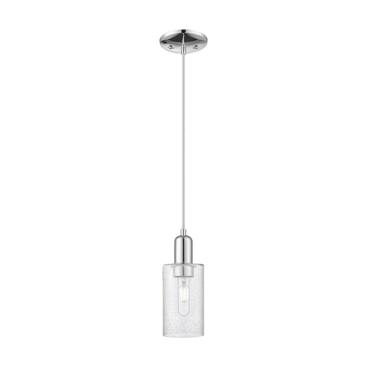 Innovations Clymer 4in 1-Light Mini Pendant | Industrial Polished Chrome Steel and Seedy Glass | Kitchen Island & Dining Room | Model 716-1P-PC-G804