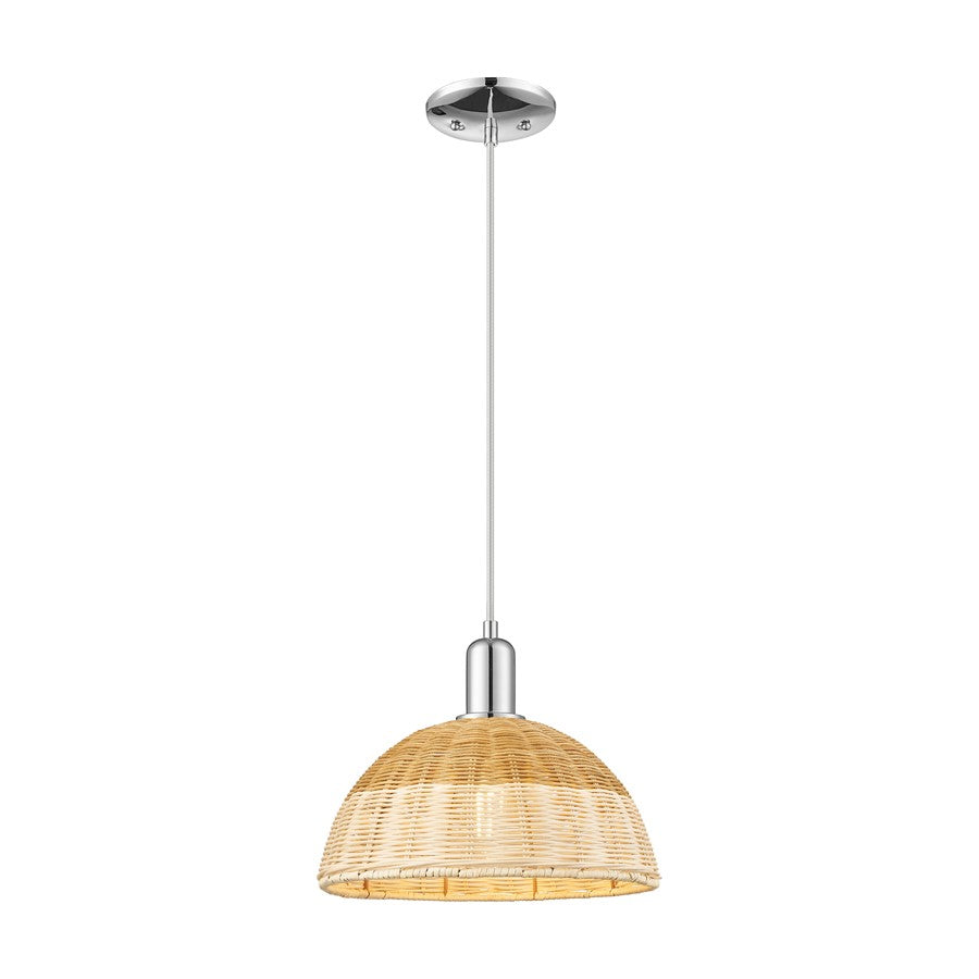 Innovations NB Dome 1Lt Cord Mini Pendant/12" CH/NF - 716-1P-PC-NBD2-12-NAT