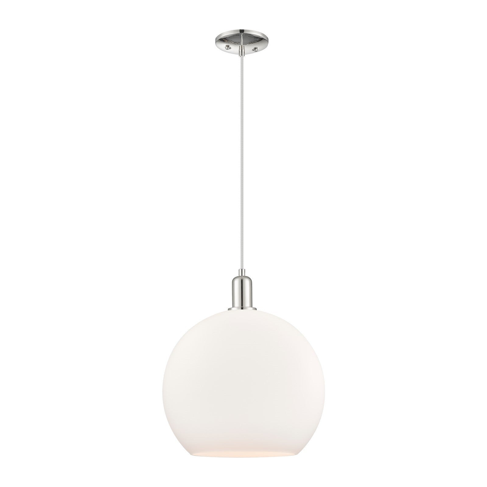 Innovations Athens 14in 1-Light Mini Pendant | Industrial Polished Nickel and Matte White Glass | Kitchen Island & Dining Room | Model 716-1P-PN-G121-14
