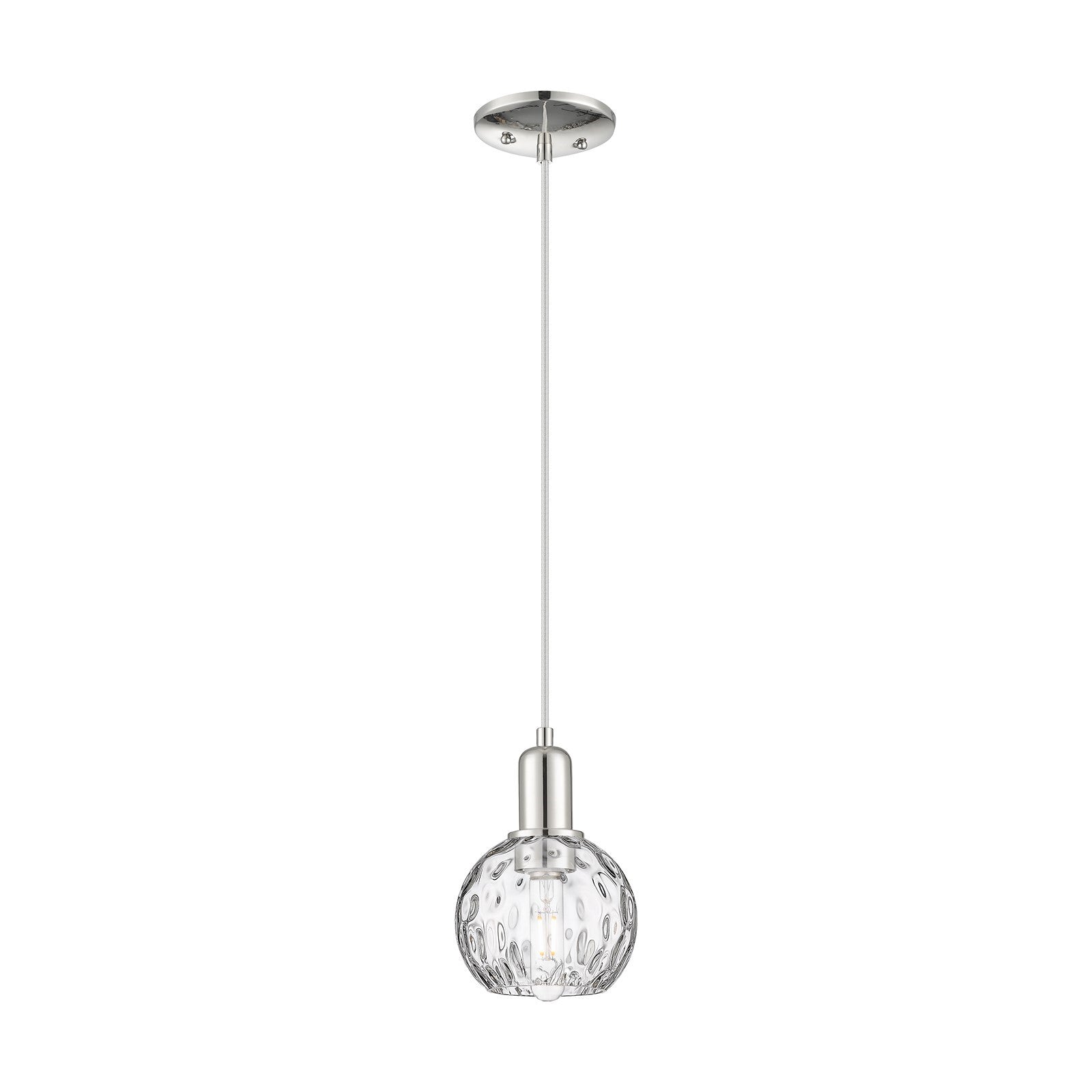 Innovations Athens Water Glass 6in 1-Light Mini Pendant | Industrial Polished Nickel and Clear Water Glass | Kitchen Island & | Model 716-1P-PN-G1215-6