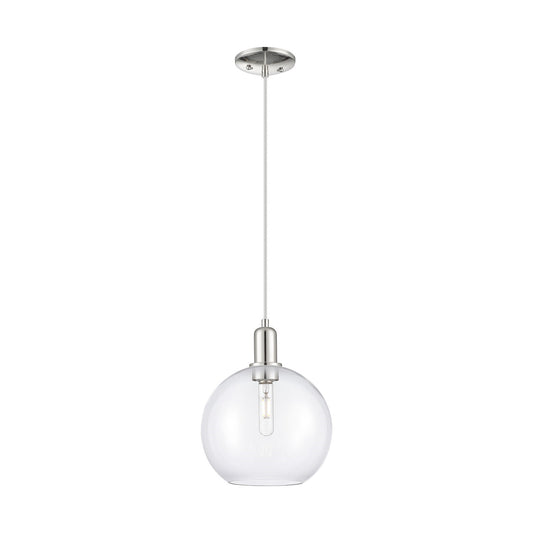Innovations Athens 10in 1-Light Mini Pendant | Industrial Polished Nickel and Clear Glass | Kitchen Island & Dining Room | Damp | Model 716-1P-PN-G122-10