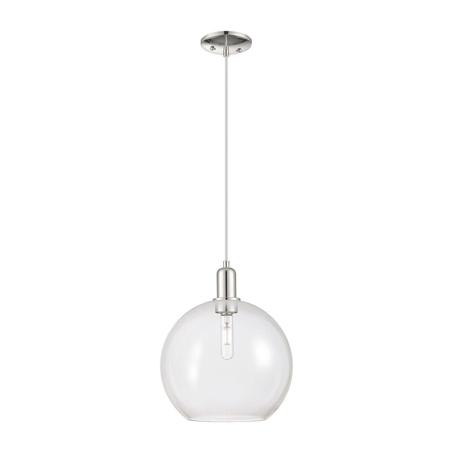 Innovations Athens 12in 1-Light Mini Pendant | Industrial Polished Nickel and Clear Glass | Kitchen Island & Dining Room | 11.75 | Model 716-1P-PN-G122-12