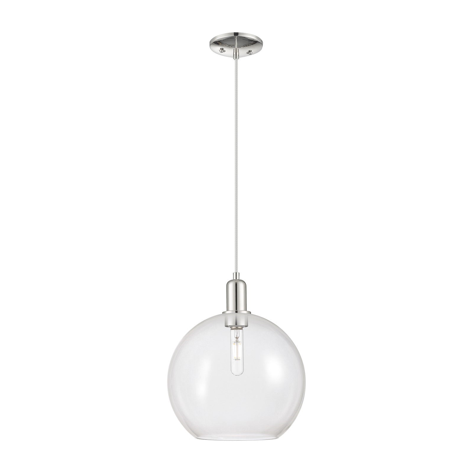Innovations Athens 12in 1-Light Mini Pendant | Industrial Polished Nickel and Clear Glass | Kitchen Island & Dining Room | 11.75 | Model 716-1P-PN-G122-12