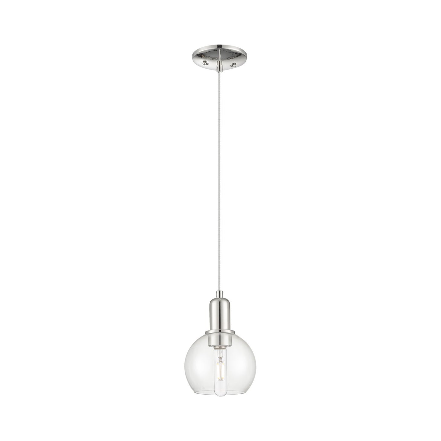 Innovations Athens 6in 1-Light Mini Pendant | Industrial Polished Nickel and Clear Glass | Kitchen Island & Dining Room | 5.88 x | Model 716-1P-PN-G122-6