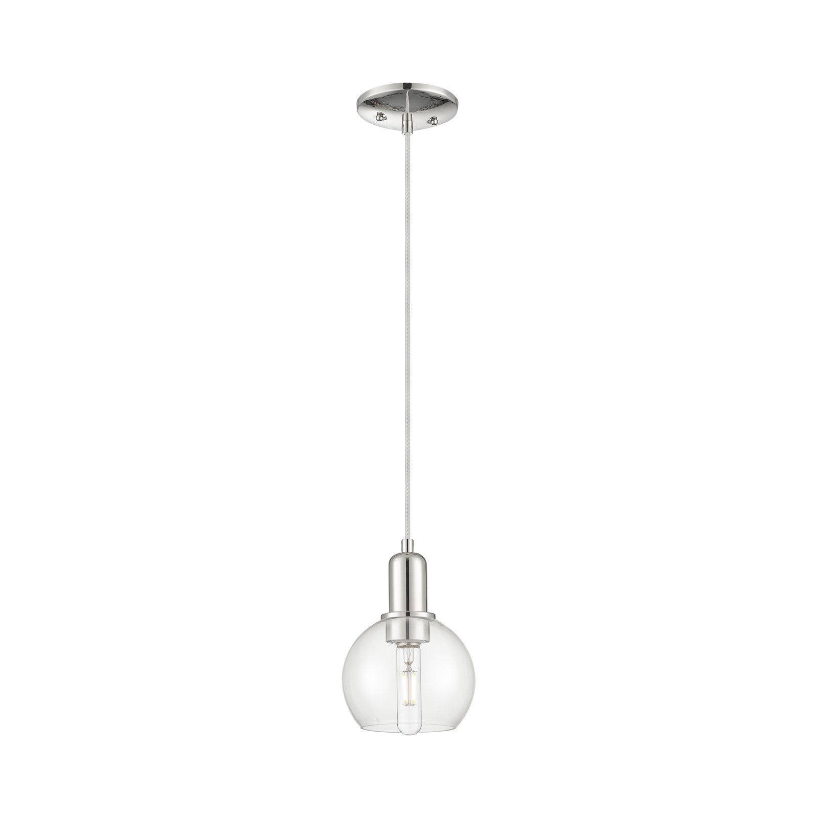 Innovations Athens 6in 1-Light Mini Pendant | Industrial Polished Nickel and Clear Glass | Kitchen Island & Dining Room | 5.88 x | Model 716-1P-PN-G122-6