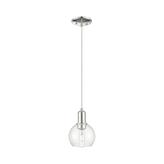 Innovations Athens 6in 1-Light Mini Pendant | Industrial Polished Nickel and Clear Glass | Kitchen Island & Dining Room | 5.88 x | Model 716-1P-PN-G122-6