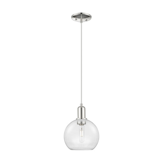 Innovations Athens 8in 1-Light Mini Pendant | Industrial Polished Nickel and Clear Glass | Kitchen Island & Dining Room | 8 x 8 x | Model 716-1P-PN-G122-8
