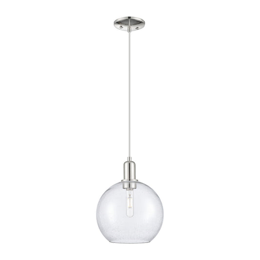 Innovations Athens 10in 1-Light Mini Pendant | Industrial Modern Polished Nickel and Seedy Glass | Kitchen Island & Dining Room | Model 716-1P-PN-G124-10