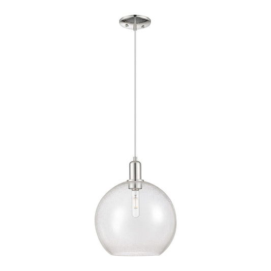 Innovations Athens 12in 1-Light Mini Pendant | Industrial Polished Nickel Steel and Seedy Glass | Kitchen Island & Dining Room | Model 716-1P-PN-G124-12
