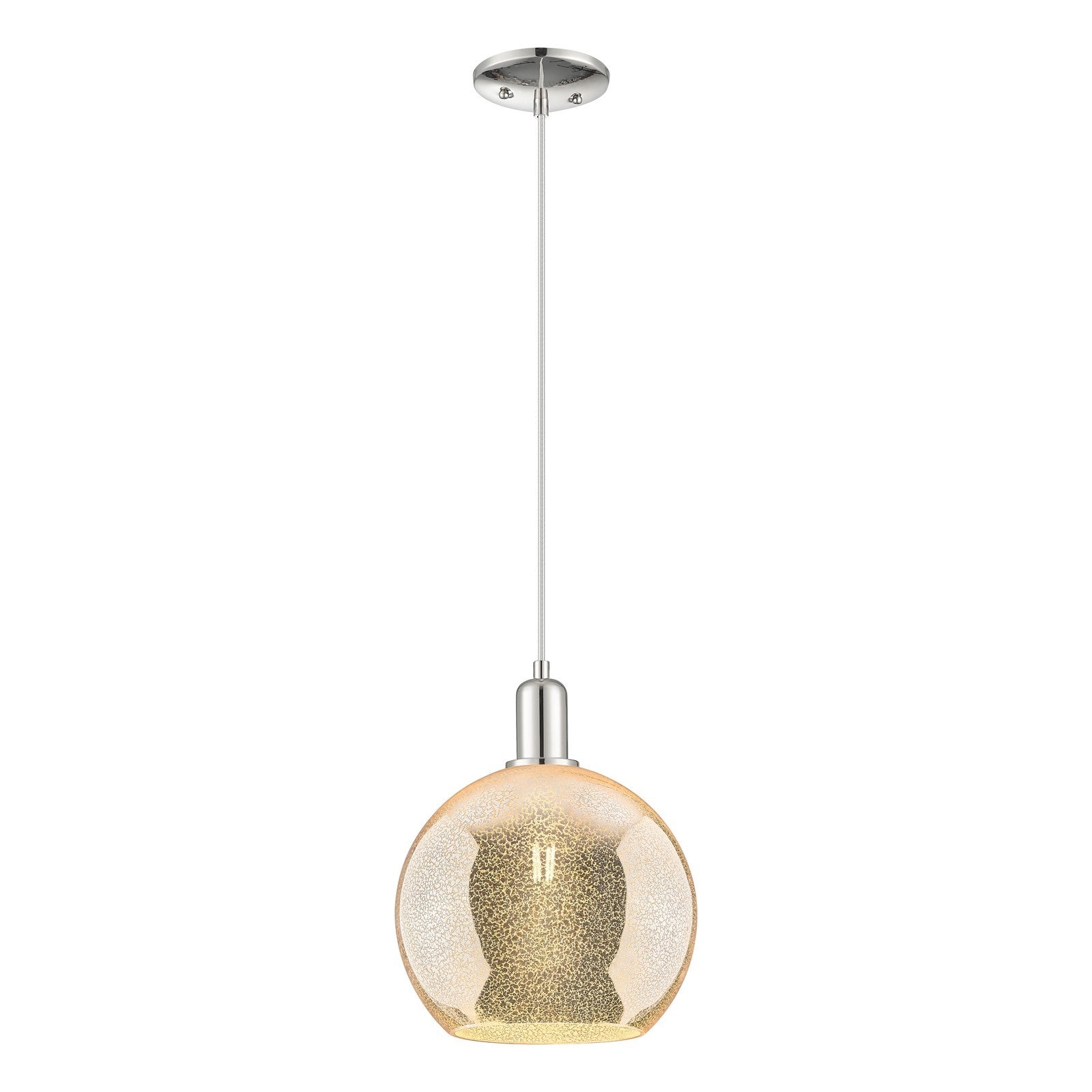 Innovations Athens 10in 1-Light Mini Pendant | Industrial Polished Nickel and Mercury Glass | Kitchen Island & Dining Room | Model 716-1P-PN-G128-10