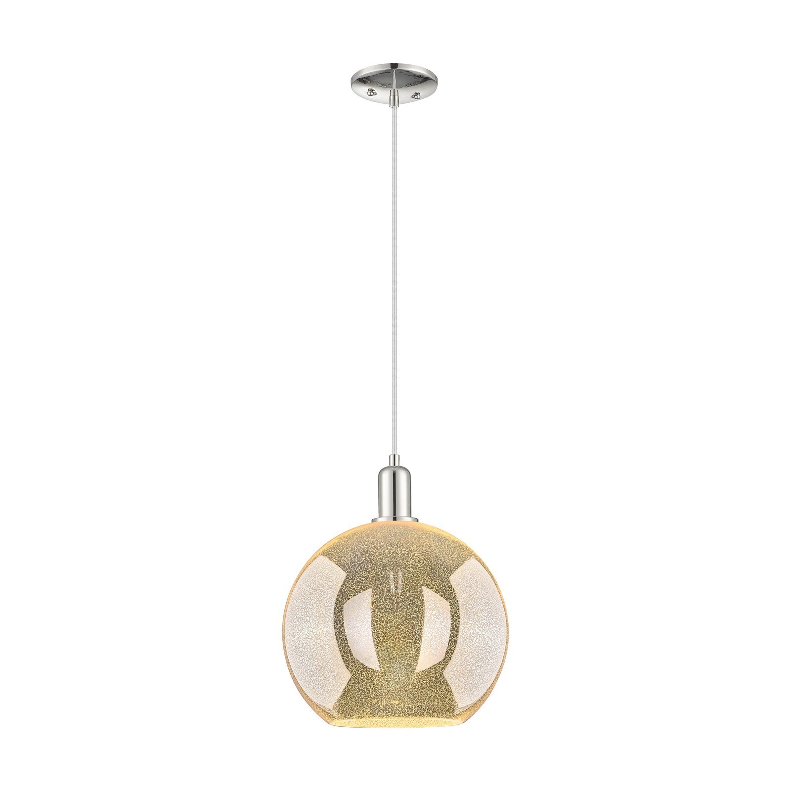 Innovations Athens 12in 1-Light Mini Pendant | Industrial Polished Nickel and Mercury Glass | Kitchen Island & Dining Room | Model 716-1P-PN-G128-12