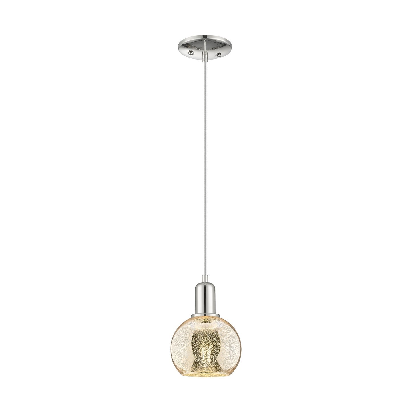 Innovations Athens 6in 1-Light Mini Pendant | Industrial Polished Nickel and Mercury Glass | Kitchen Island & Dining Room | 5.88 | Model 716-1P-PN-G128-6