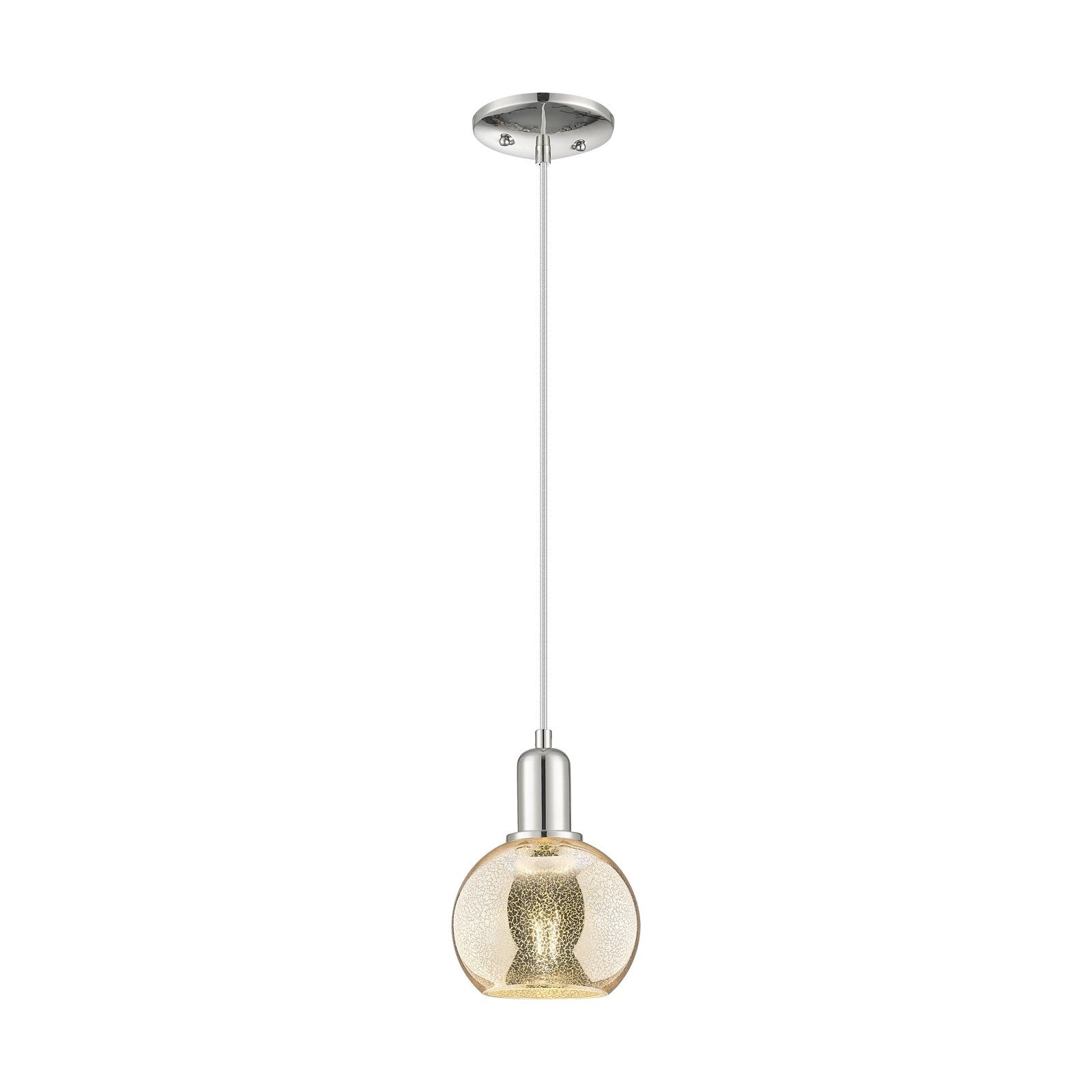 Innovations Athens 6in 1-Light Mini Pendant | Industrial Polished Nickel and Mercury Glass | Kitchen Island & Dining Room | 5.88 | Model 716-1P-PN-G128-6