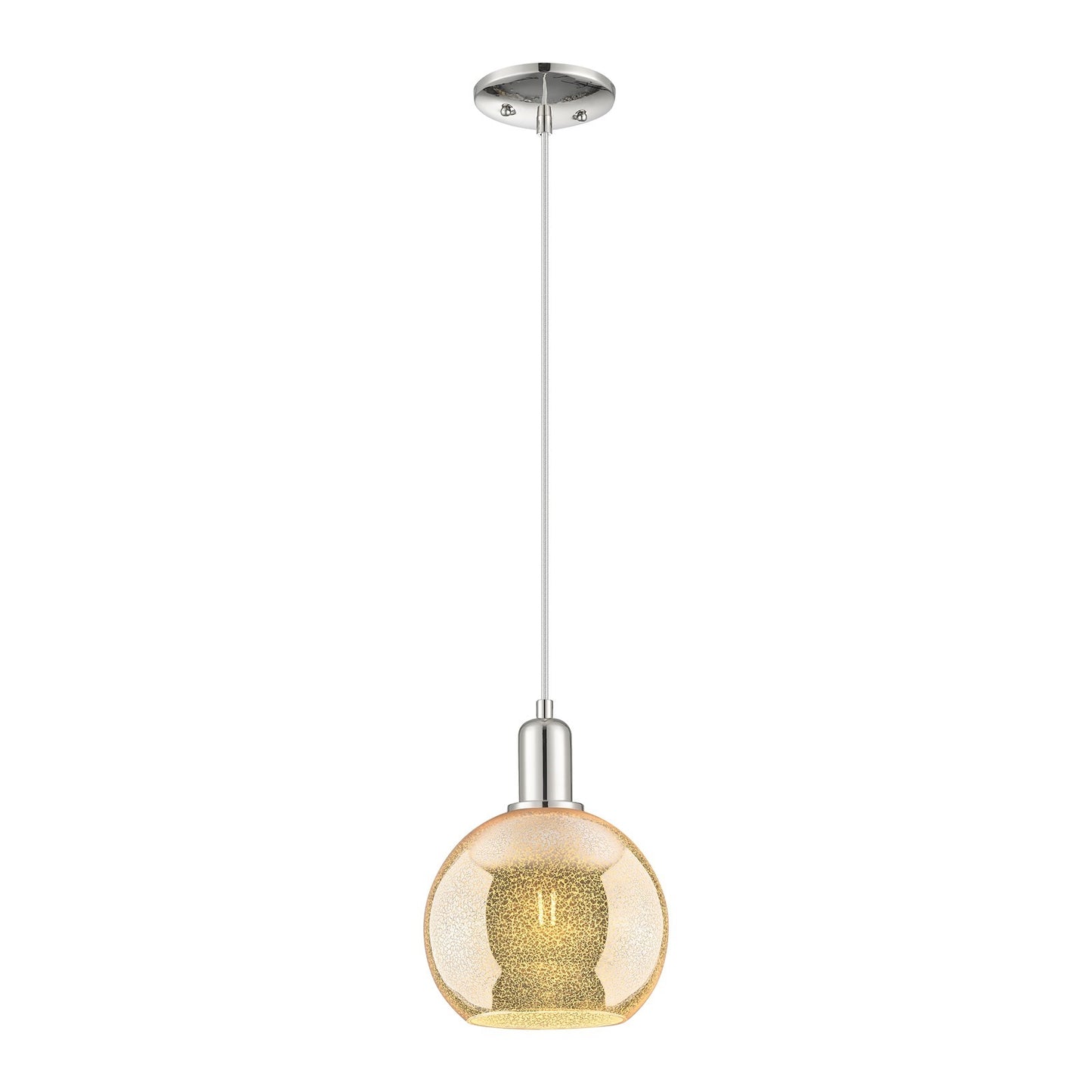 Innovations Athens 8in 1-Light Mini Pendant | Industrial Polished Nickel and Mercury Glass | Kitchen Island & Dining Room | 8 x 8 | Model 716-1P-PN-G128-8