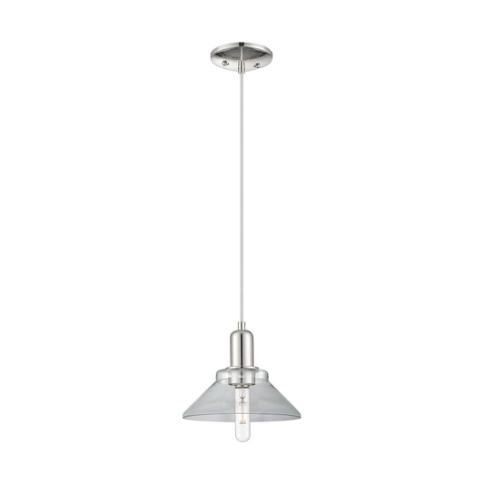 Innovations Orwell 8in 1-Light Mini Pendant | Industrial Polished Nickel and Clear Glass | Kitchen Island | 8.38 x 8.38 x 7.82 in | Model 716-1P-PN-G132