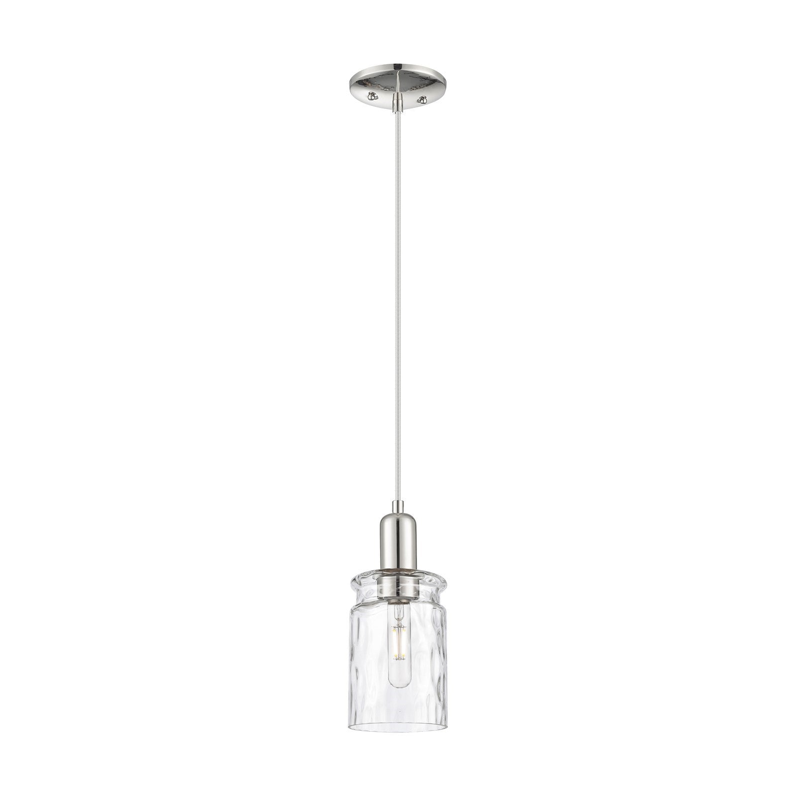 Innovations Candor 5in 1-Light Mini Pendant | Industrial Polished Nickel and Clear Waterglass Glass | Kitchen Island & Dining Room | Model 716-1P-PN-G352