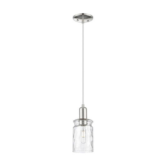 Innovations Candor 5in 1-Light Mini Pendant | Industrial Polished Nickel and Clear Waterglass Glass | Kitchen Island & Dining Room | Model 716-1P-PN-G352