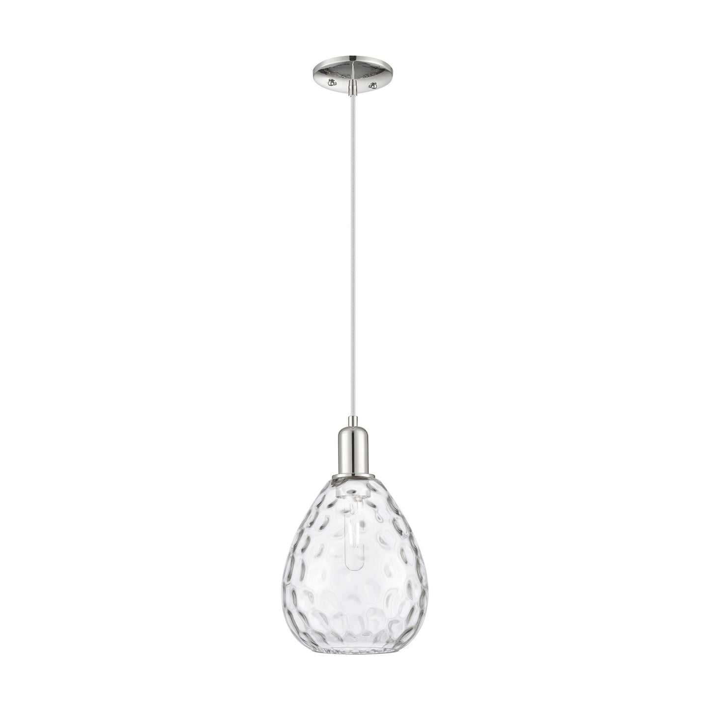 Innovations Waverly 8in 1-Light Mini Pendant | Industrial Polished Nickel and Clear Glass | Kitchen Island & Dining Room | 8 x 8 x | Model 716-1P-PN-G372